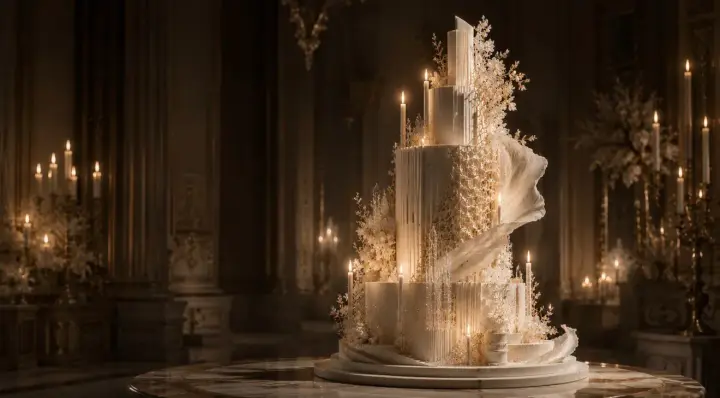 Hochzeitstorte und festliche Details