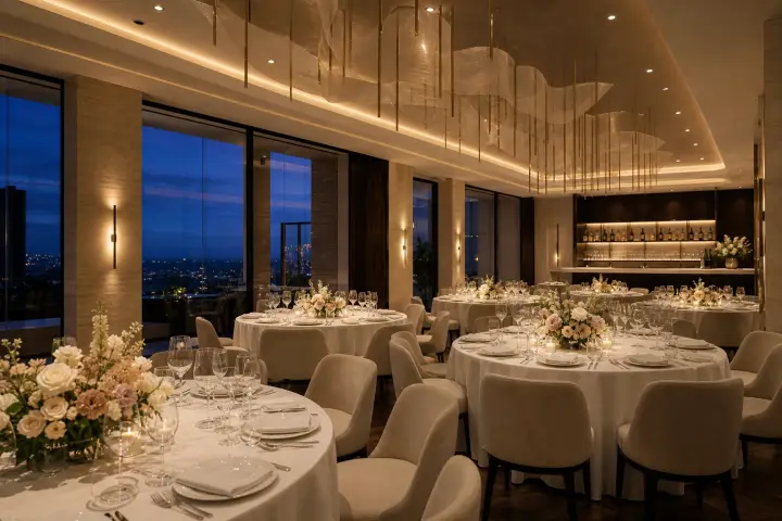 Hochzeitslocation mit Lichtdesign