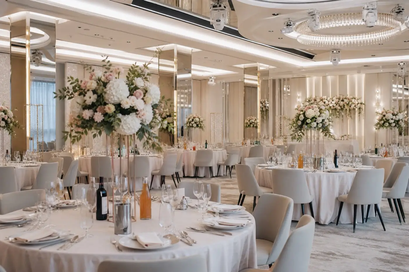 Moderne Hochzeitslocation mit LED-Beleuchtung — stilvolle Räume für eure Hochzeit